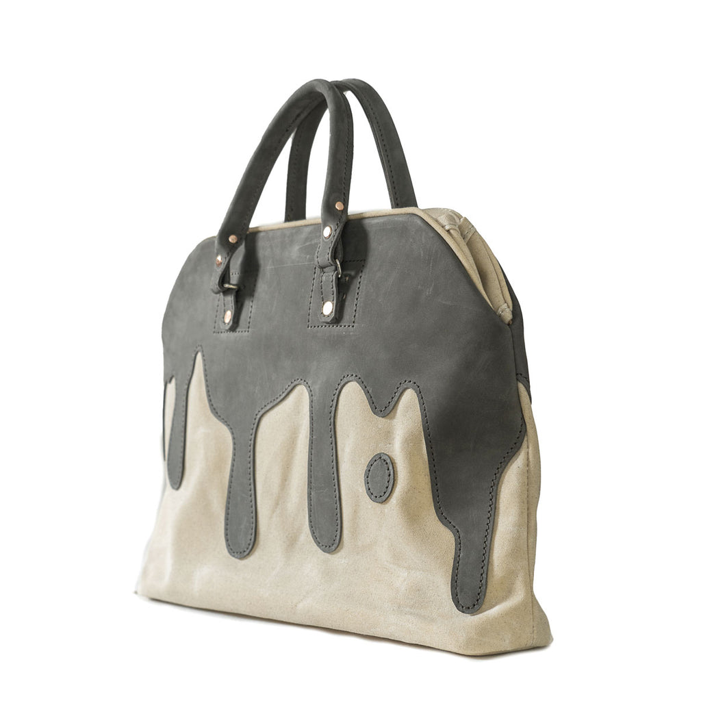 Holden Workbag Leather Drip in Nubuck Grey