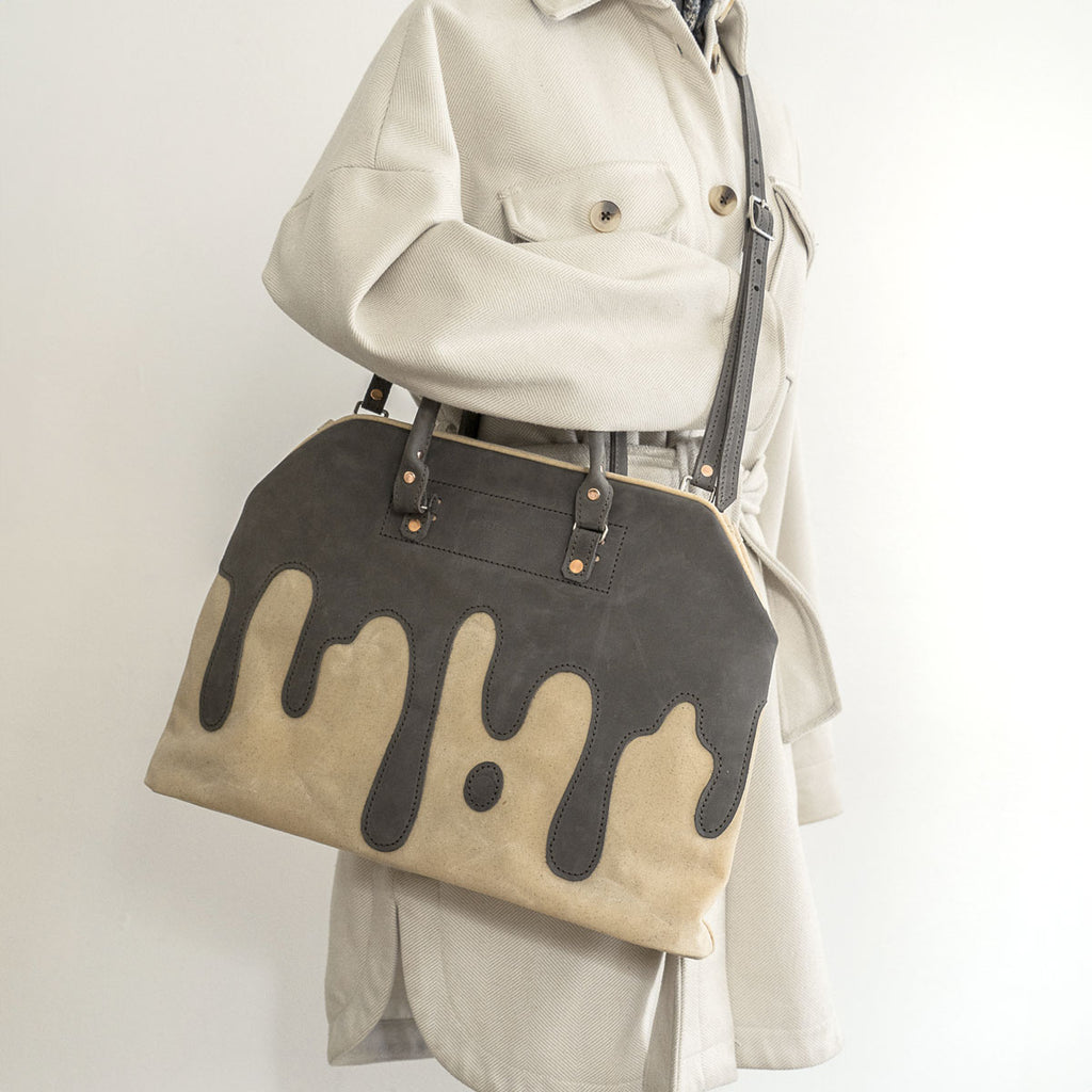 Holden Workbag Leather Drip in Nubuck Grey