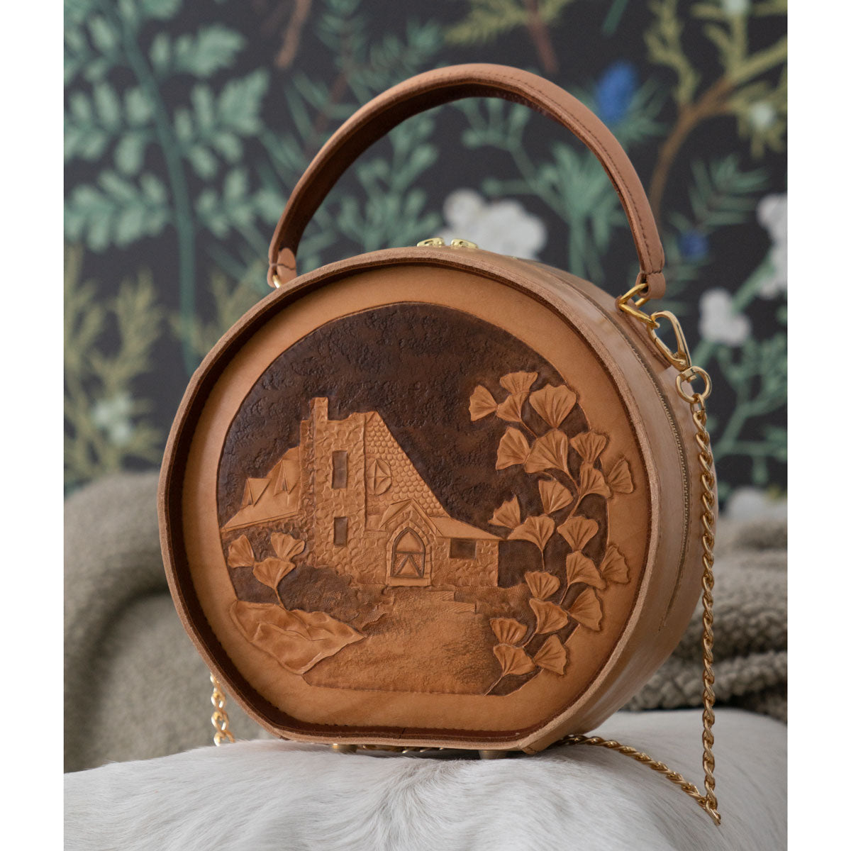 Hand-tooled Cabin Canteen Bag – Copper Cherry